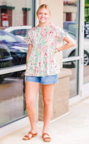 Chasing Dreams Blouse in Light Grey