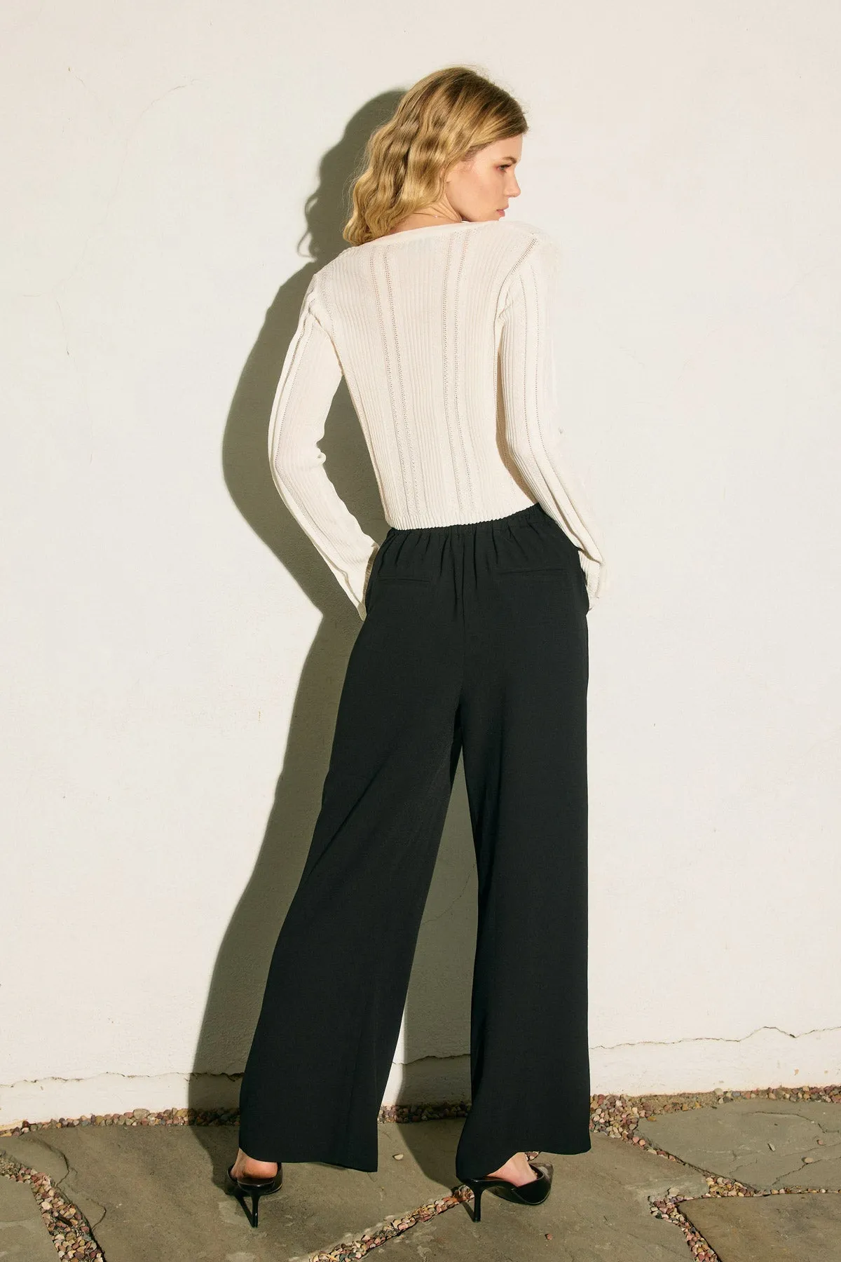 Chelsie Pull On Wide Leg Trousers