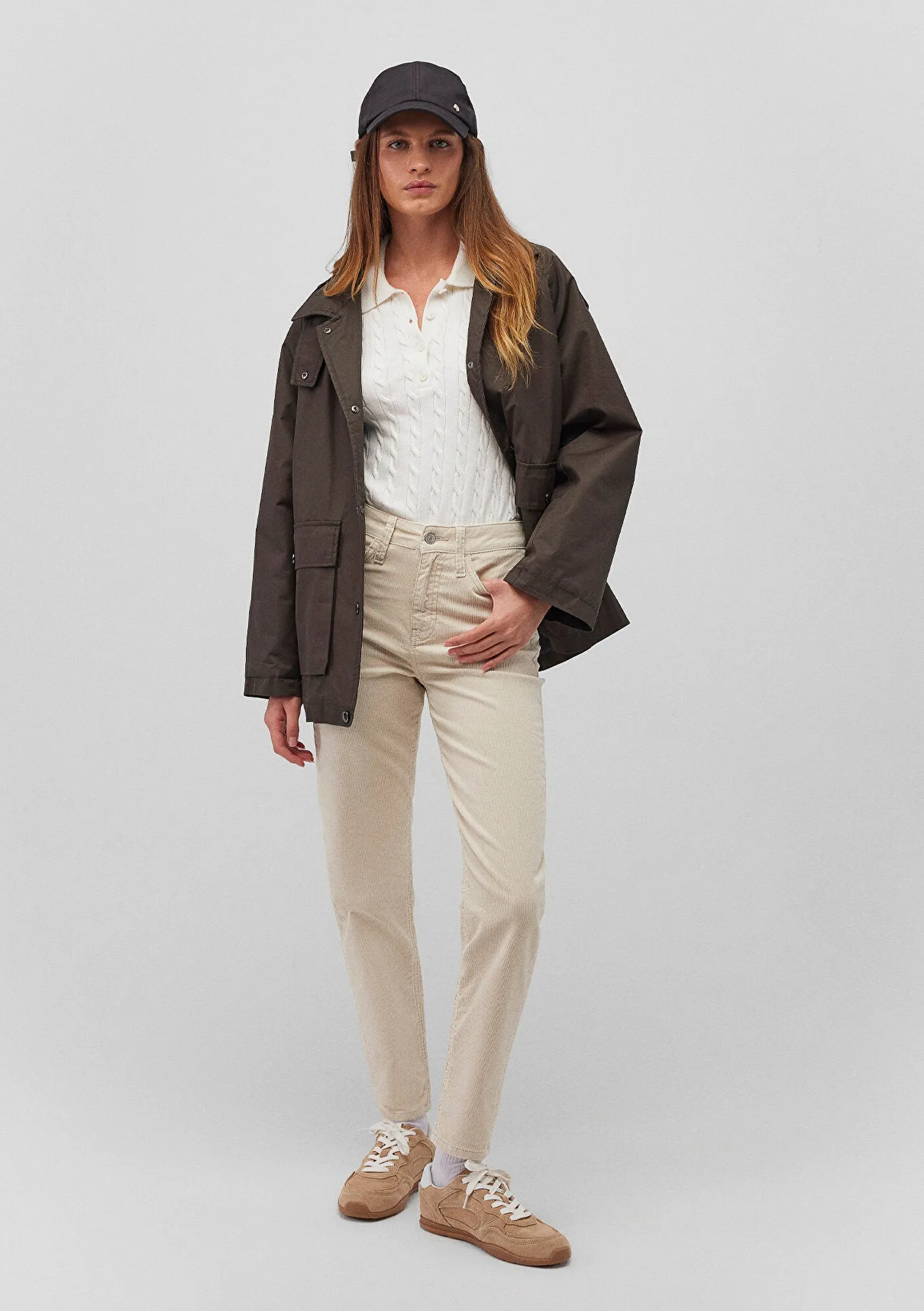 Cindy Beige Cord Pants
