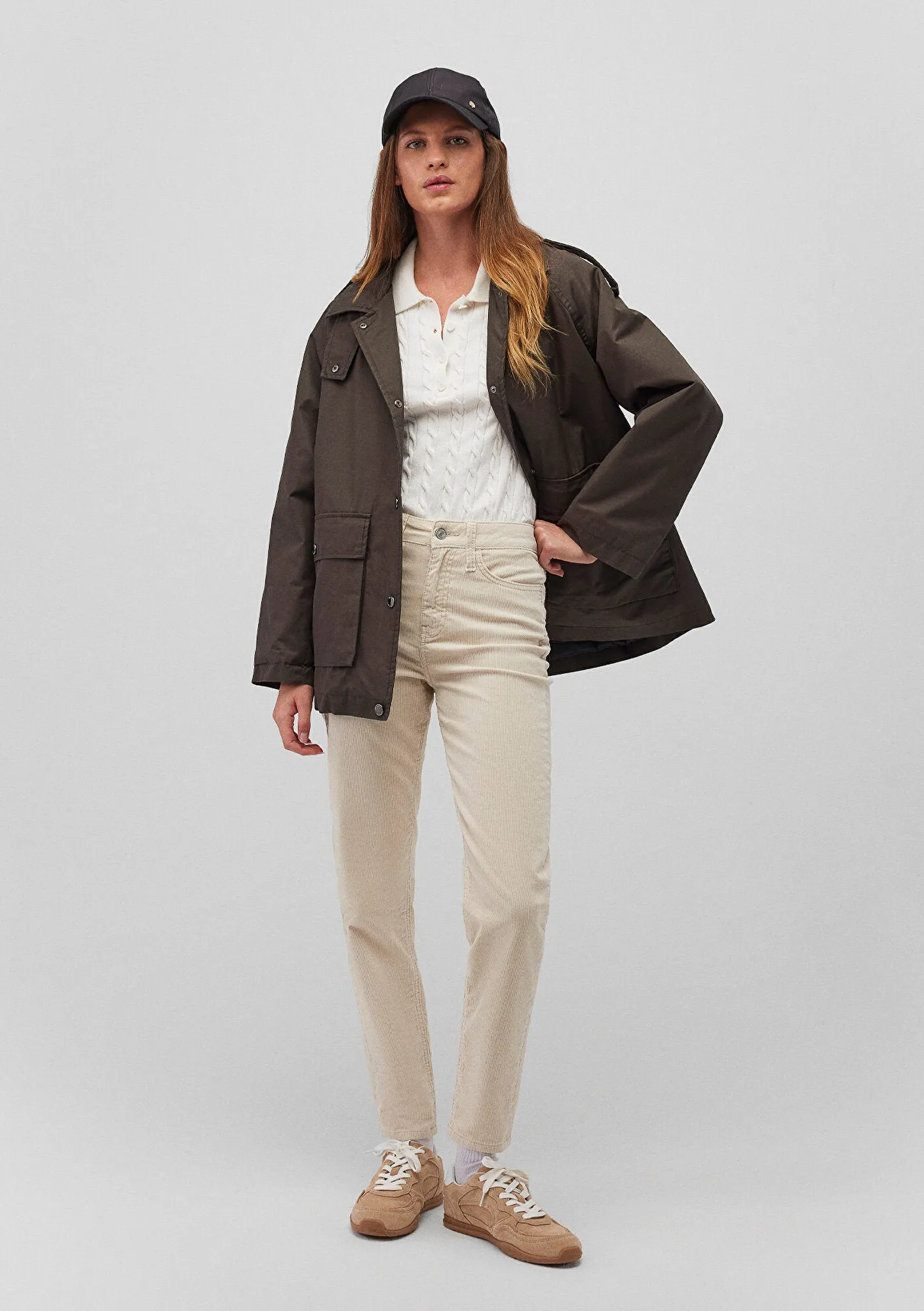 Cindy Beige Cord Pants