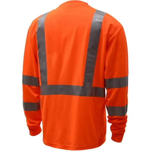 Class 3 3.8 Oz. Polyester Color Block Reflective Tape Safety T-Shirt With Pocket