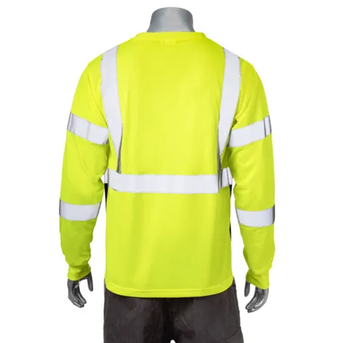 Class 3 3.8 Oz. Polyester Color Block Reflective Tape Safety T-Shirt With Pocket
