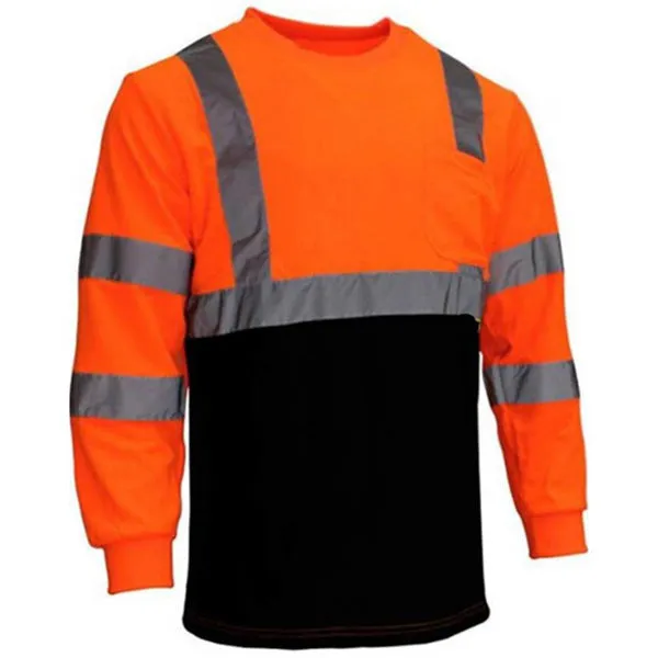 Class 3 3.8 Oz. Polyester Color Block Reflective Tape Safety T-Shirt With Pocket