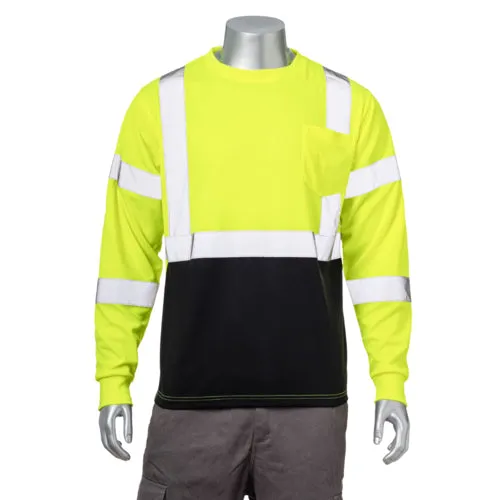 Class 3 3.8 Oz. Polyester Color Block Reflective Tape Safety T-Shirt With Pocket