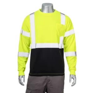 Class 3 3.8 Oz. Polyester Color Block Reflective Tape Safety T-Shirt With Pocket