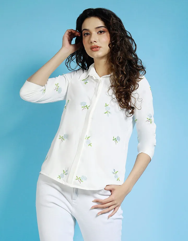 Collar Embroidered Blouse