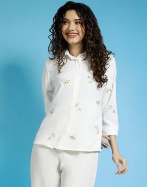 Collar Embroidered Blouse