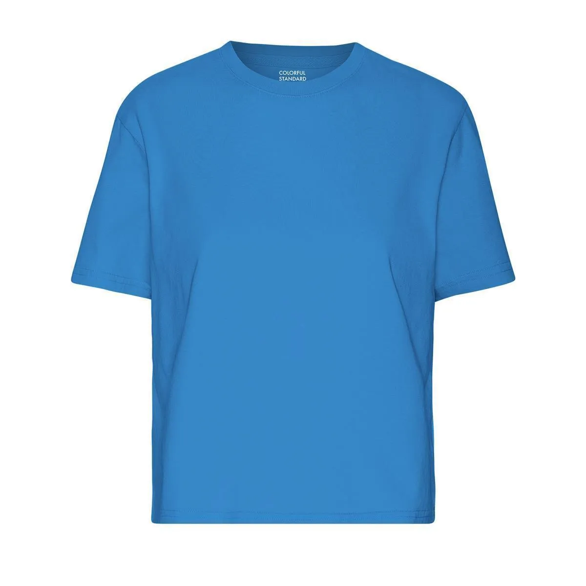 COLORFUL STANDARD Organic Boxy Crop Tee pacific blue