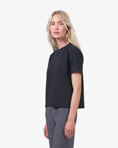 COLORFUL STANDARD Organic Boxy Crop Tee pacific blue
