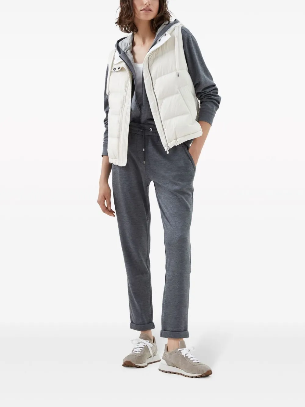 Cotton and silk blend trousers