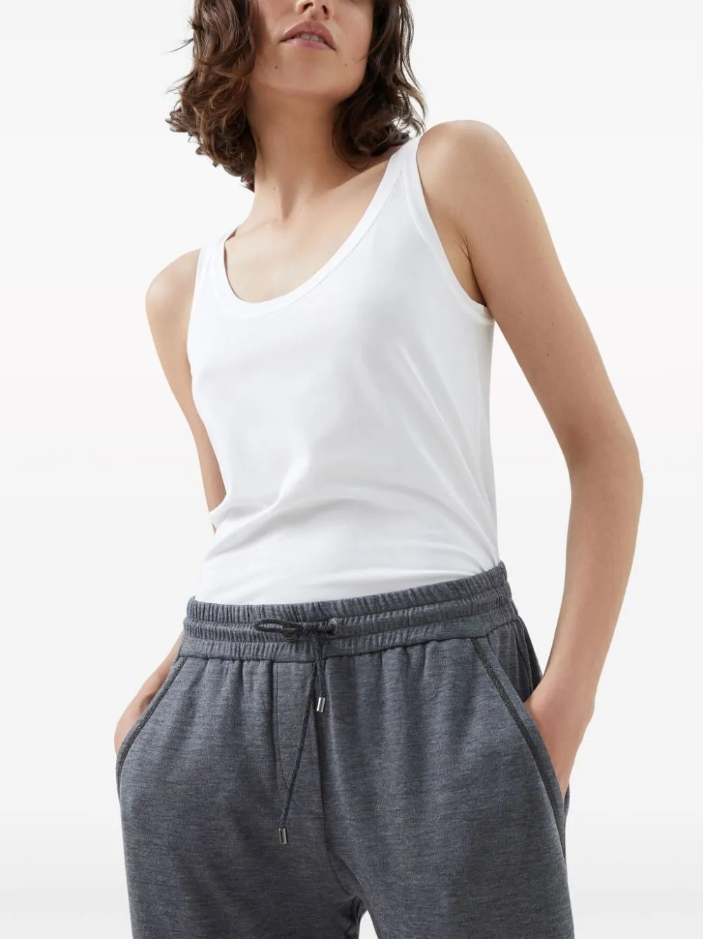 Cotton and silk blend trousers
