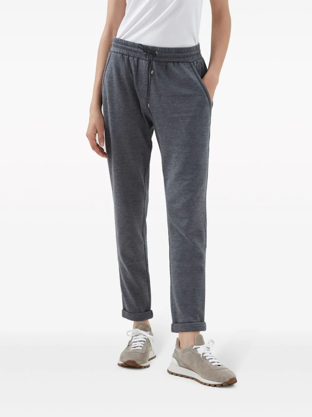 Cotton and silk blend trousers