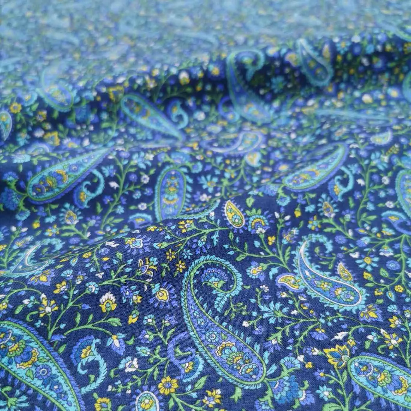 Cotton by Kokka, Paisley in Blue