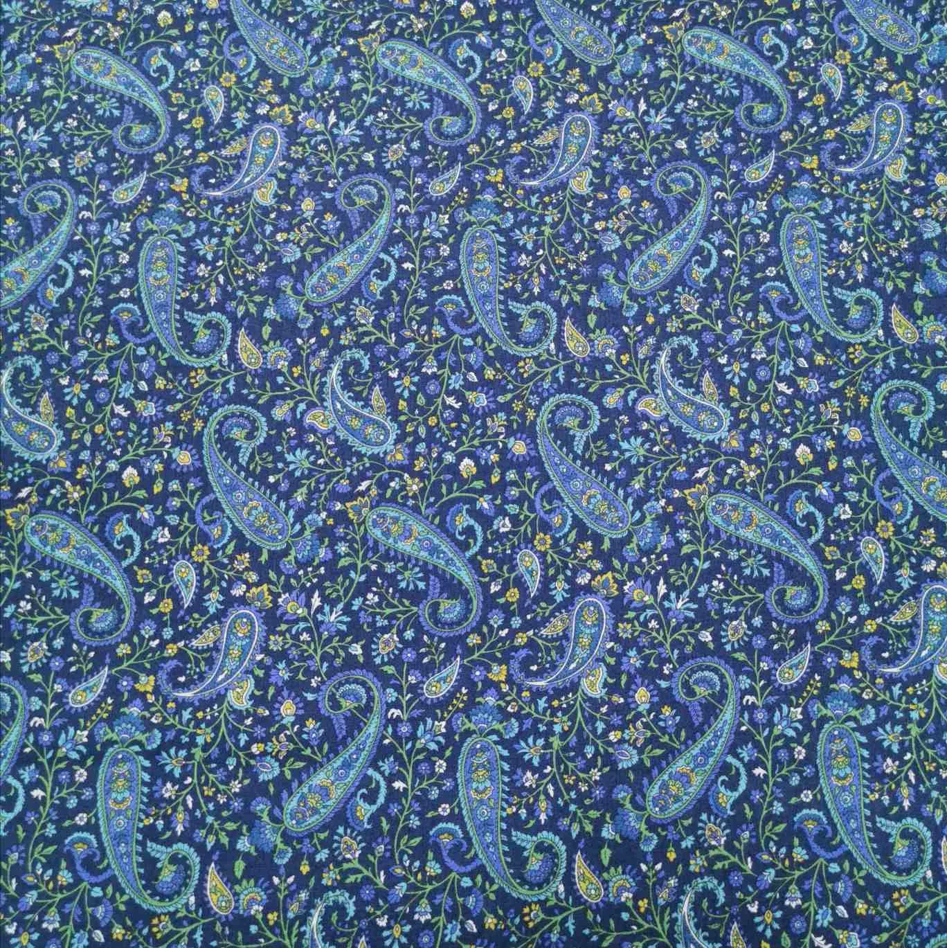 Cotton by Kokka, Paisley in Blue