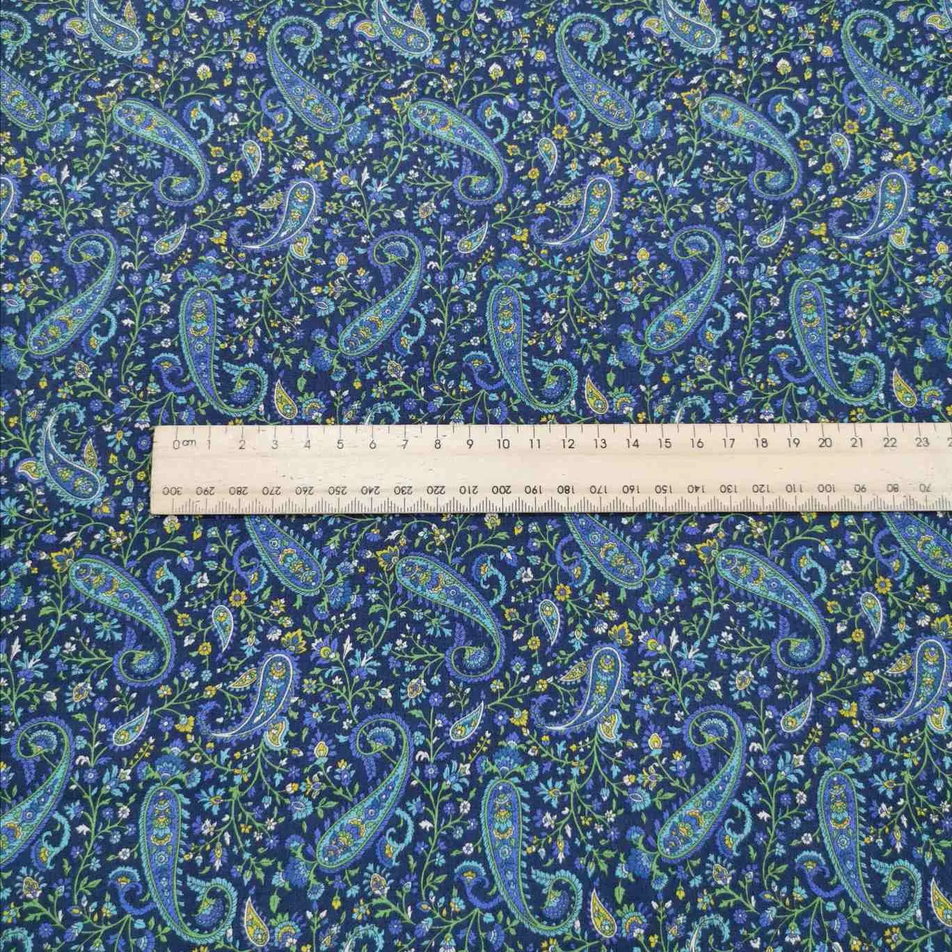 Cotton by Kokka, Paisley in Blue