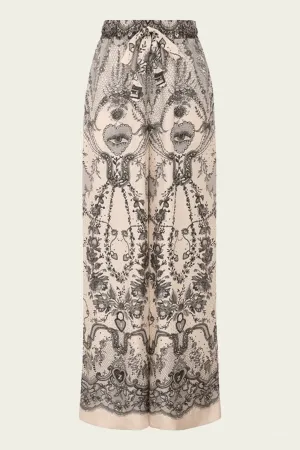 Crush Draw Waist Pant in Ivory Locket