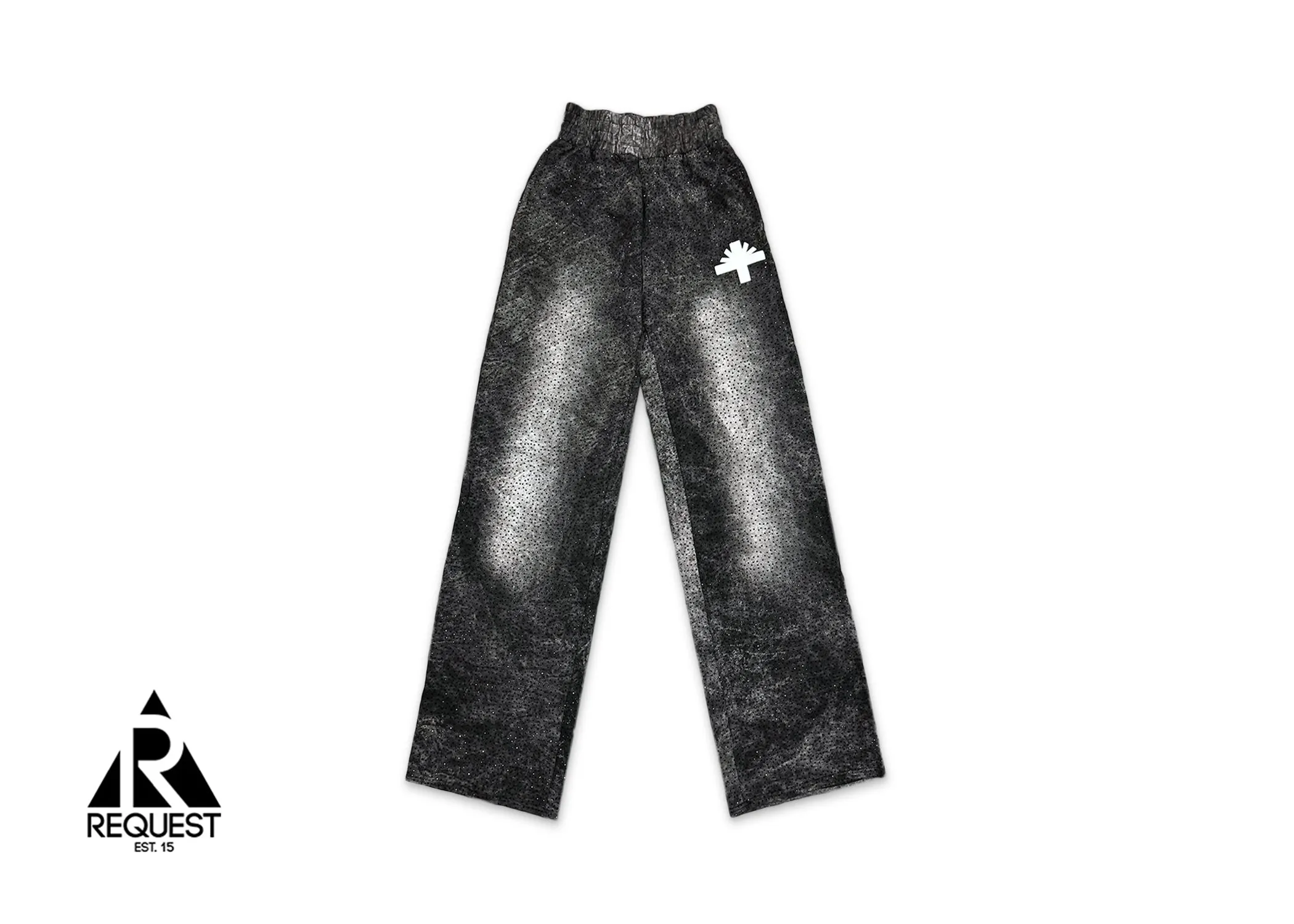 Crystal Wide Leg Sweatpants "Washed Black"