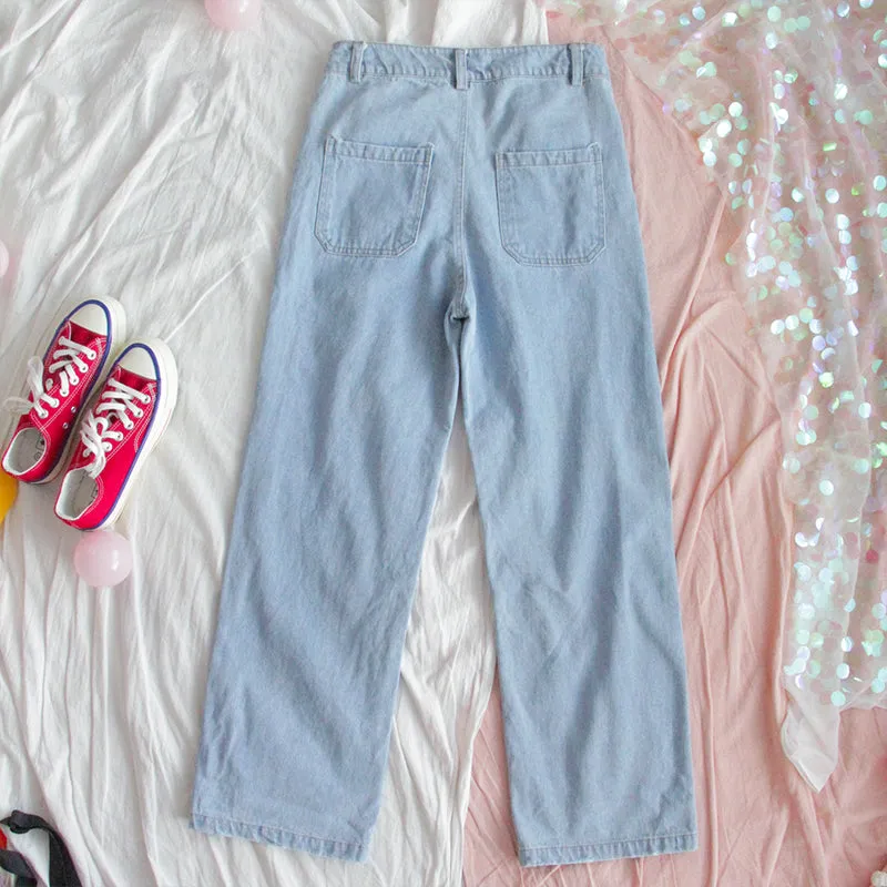 “CUTE CARTOON ANIMAL PRINT" JEANS K080301