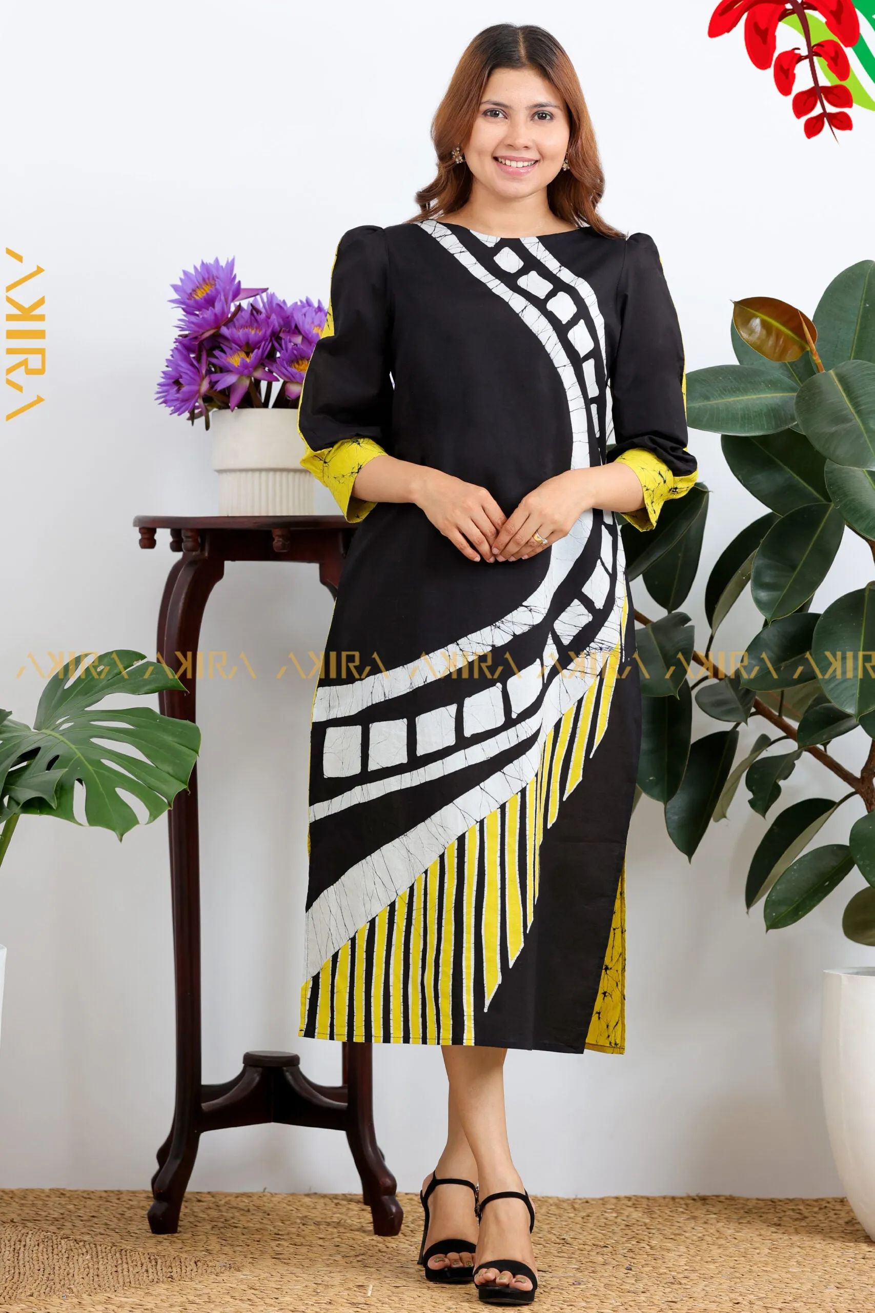 Daisiana Batik Dress | Kaftan, Bohemian Dress, Floral Dress, Boho Maxi Dress