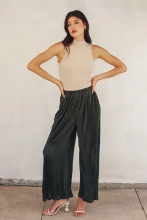 Dalton Micro-Pleated Wide-Leg Pants
