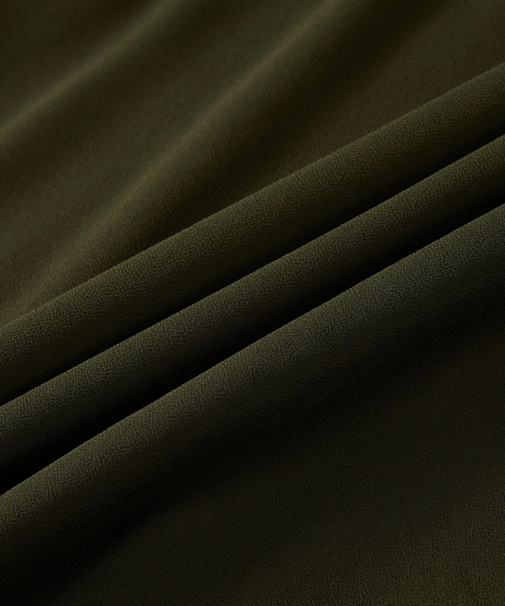 Dark Olive Long Sleeve Draped Blouse