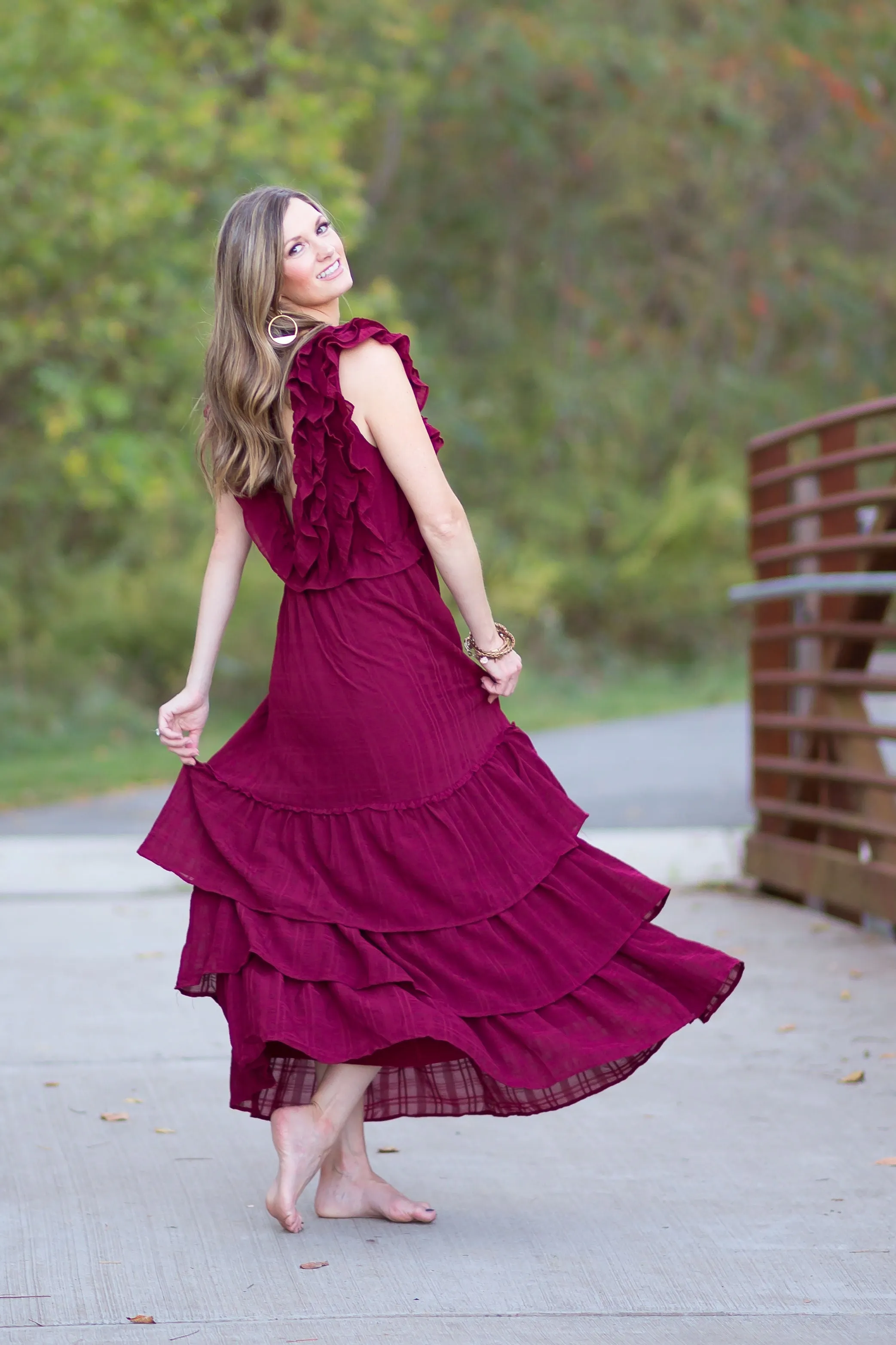 Define The Moment Wine Maxi Dress - FINAL SALE