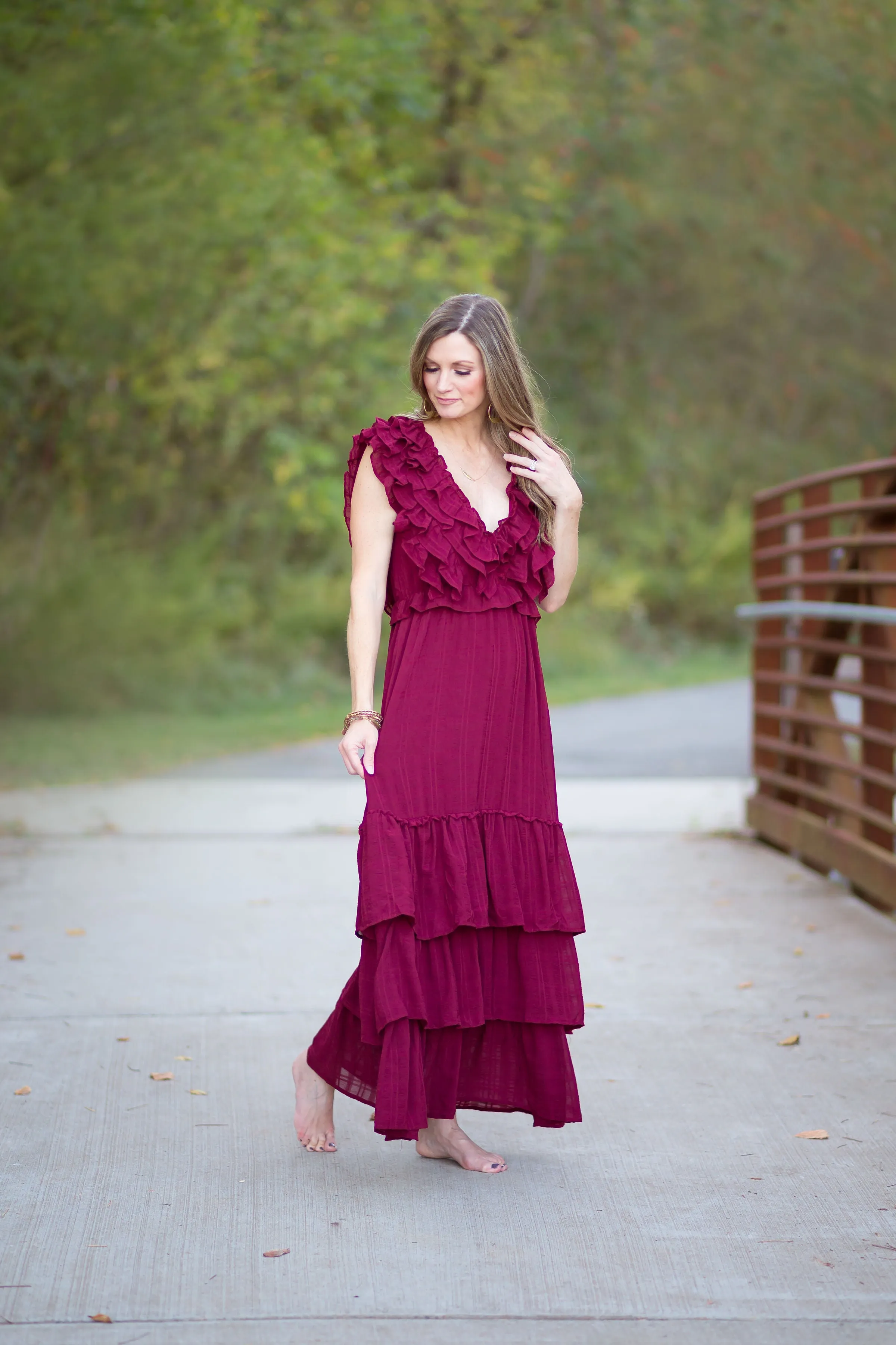 Define The Moment Wine Maxi Dress - FINAL SALE