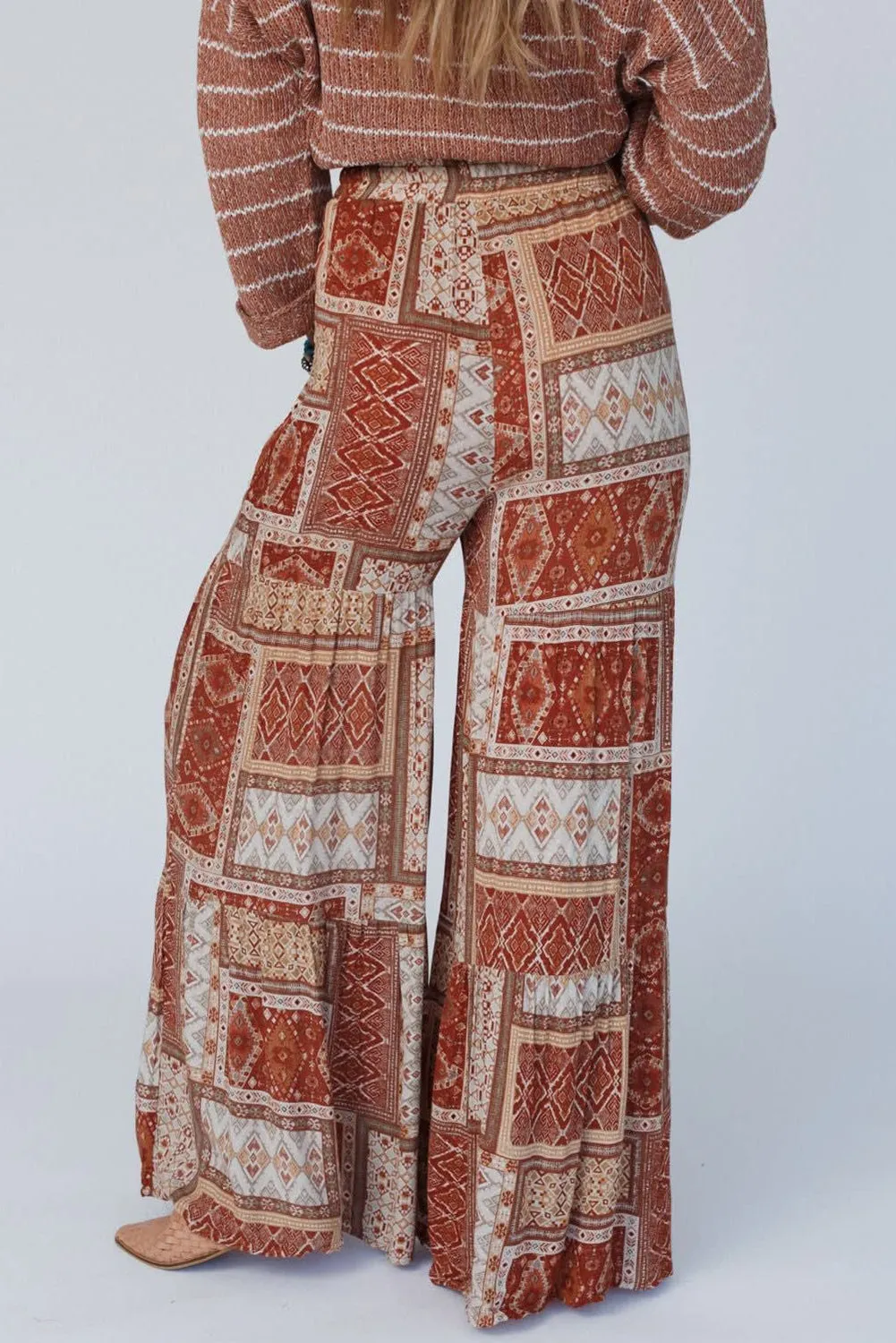 Dellarosa Geometric High Waist Wide Leg Pants