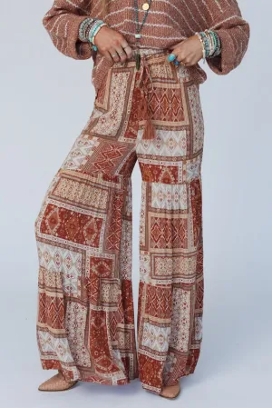 Dellarosa Geometric High Waist Wide Leg Pants