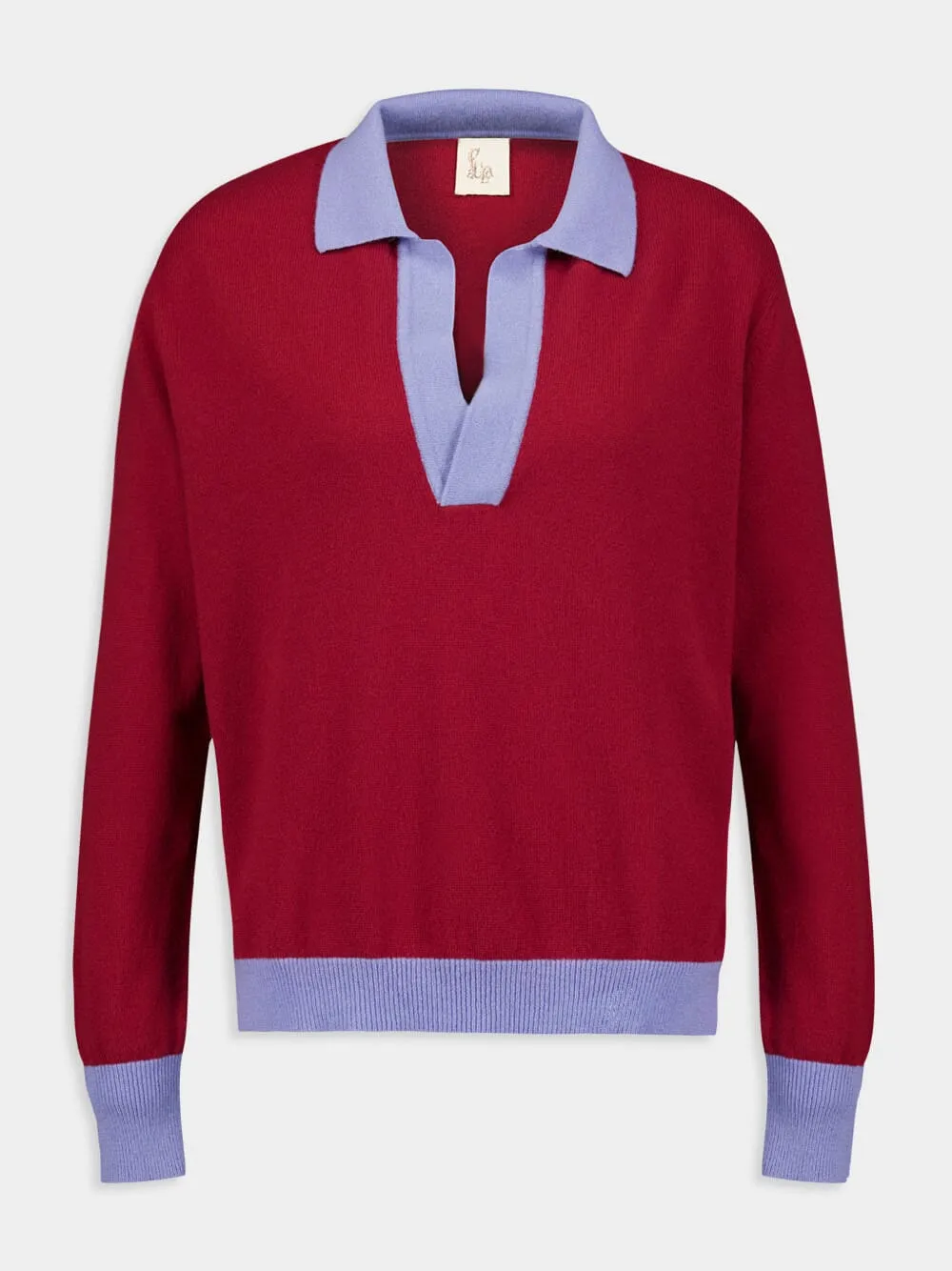 Diane Bordeaux Cashmere V-Neck Blouse
