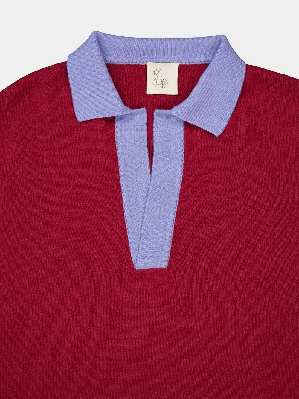 Diane Bordeaux Cashmere V-Neck Blouse