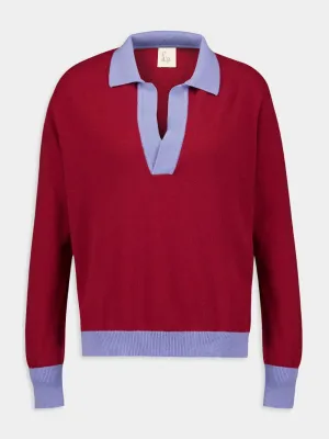 Diane Bordeaux Cashmere V-Neck Blouse