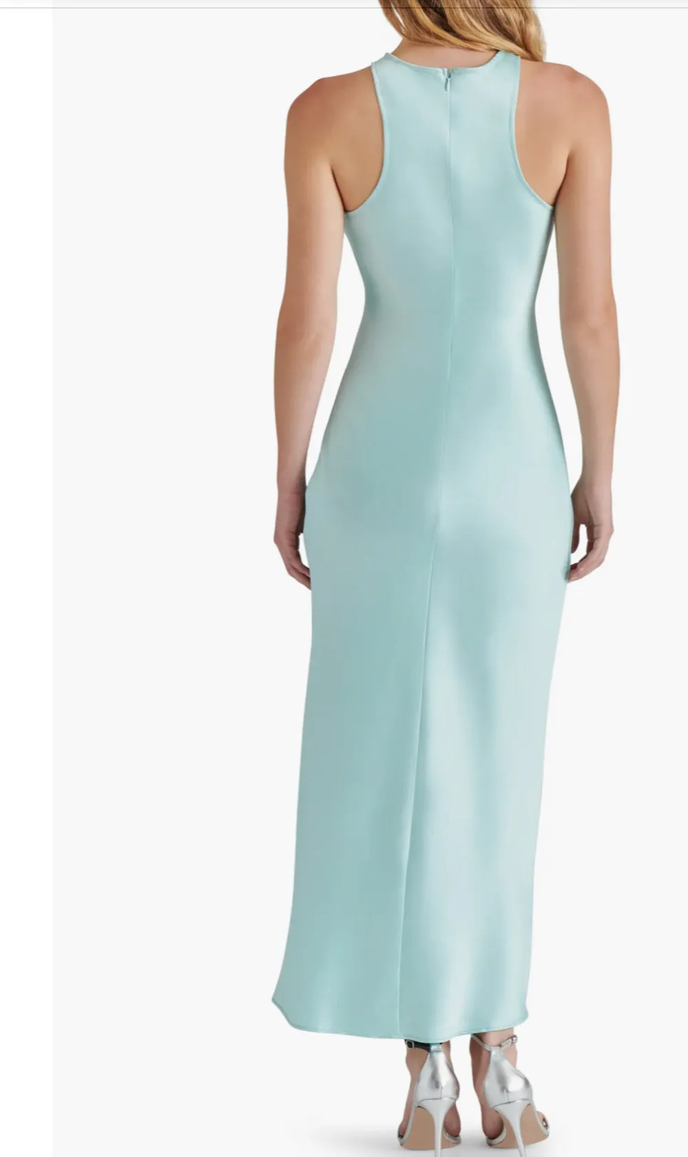 Diane Lapis Racer Back Satin Maxi Dress