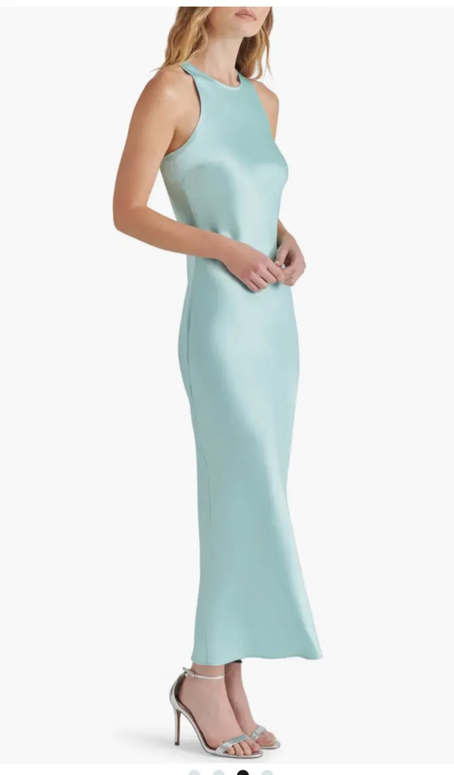 Diane Lapis Racer Back Satin Maxi Dress