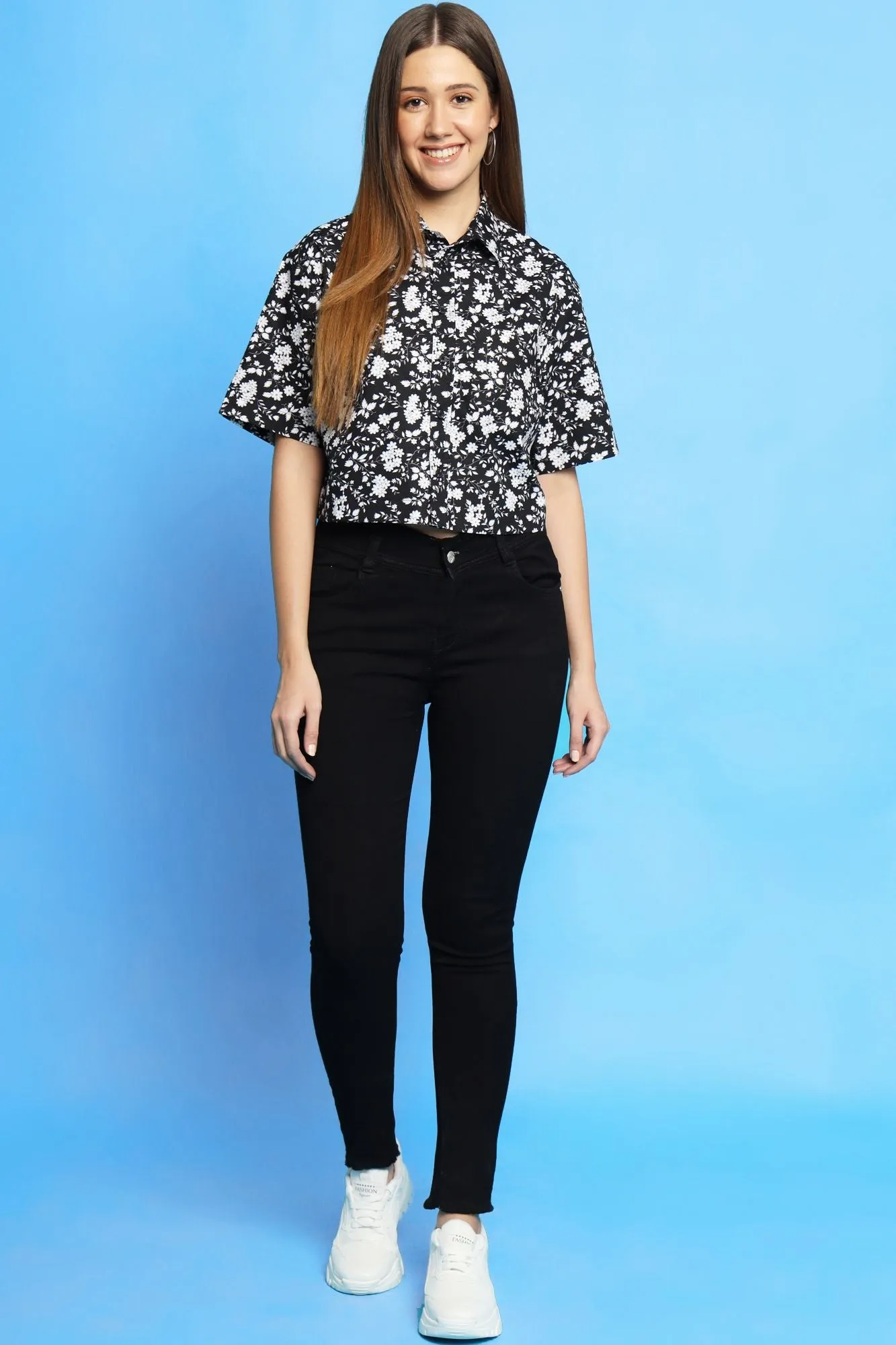 Ditsy Cropped Shirt