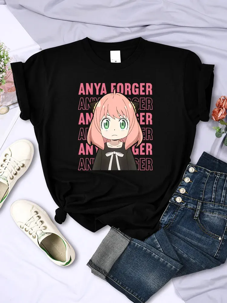 Dolce Banana Anime Printed T Shirts Womens Creativity Breathable Tshirts Fashion O-Neck Shirts Cartoons Brand Female Tops