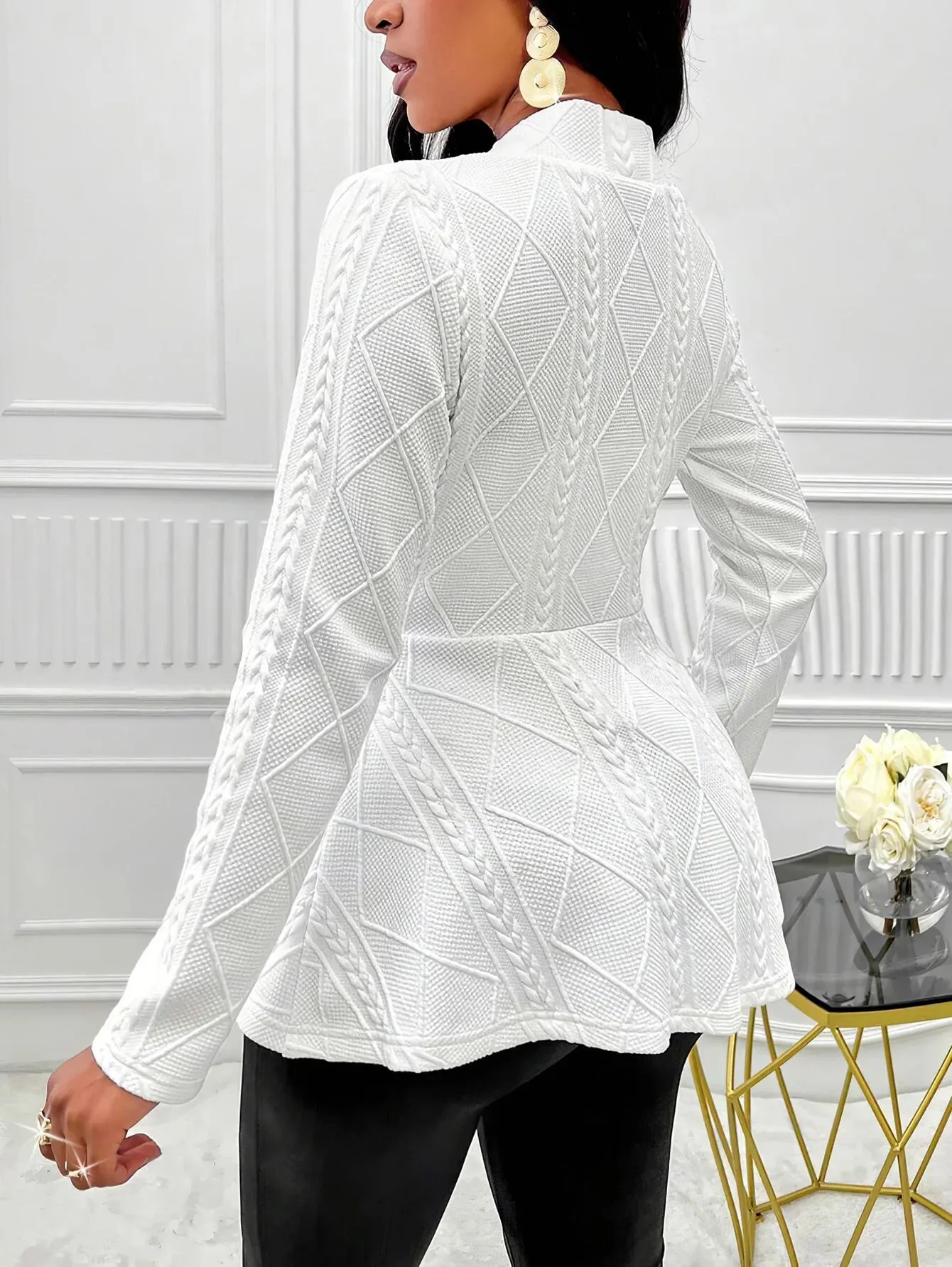 Elegant Office Coat Thickened Slim Fashion Jacquard Blazer