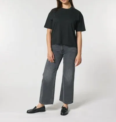FAIRFITTERS Basic T-Shirt Boxy Fit Women  Nova black