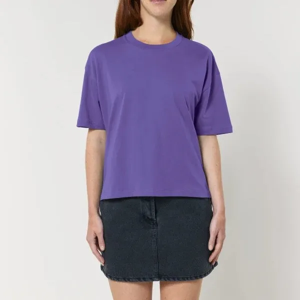 FAIRFITTERS Basic T-Shirt Boxy Fit Women  Nova purple love