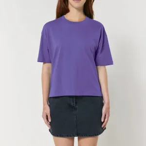 FAIRFITTERS Basic T-Shirt Boxy Fit Women  Nova purple love