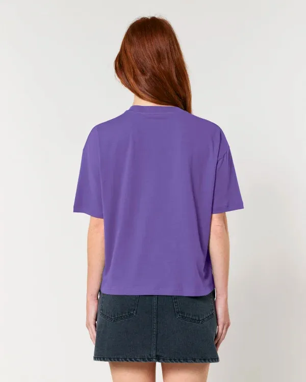FAIRFITTERS Basic T-Shirt Boxy Fit Women  Nova purple love