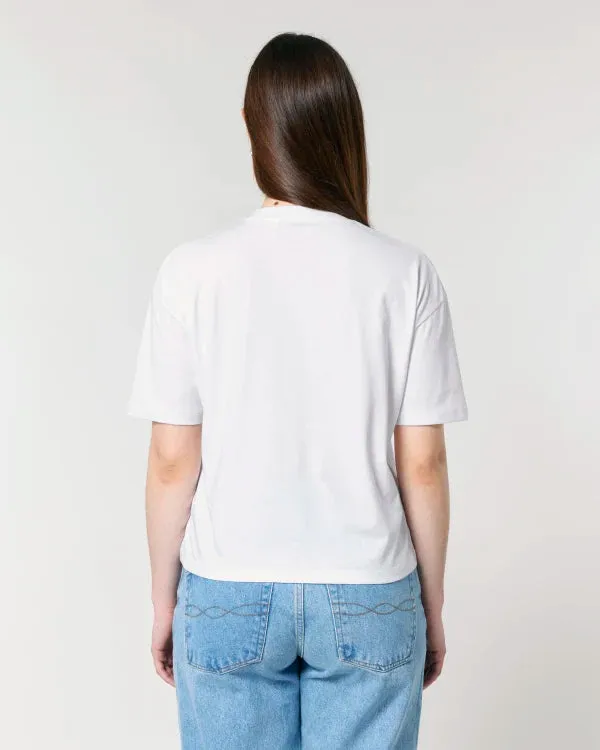 FAIRFITTERS Basic T-Shirt Boxy Fit Women  Nova white