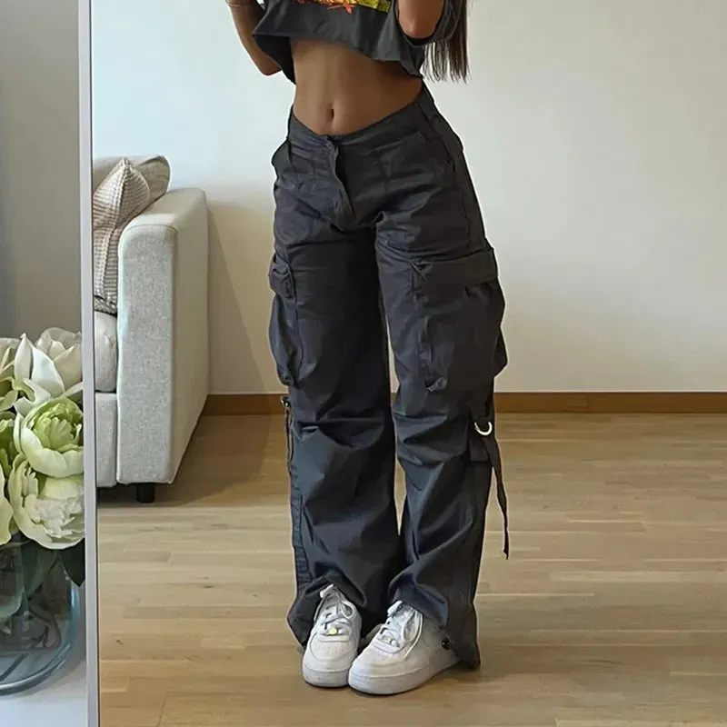 Fall Baggy High Waist Pocket Fashion Pencil Parachute Pants