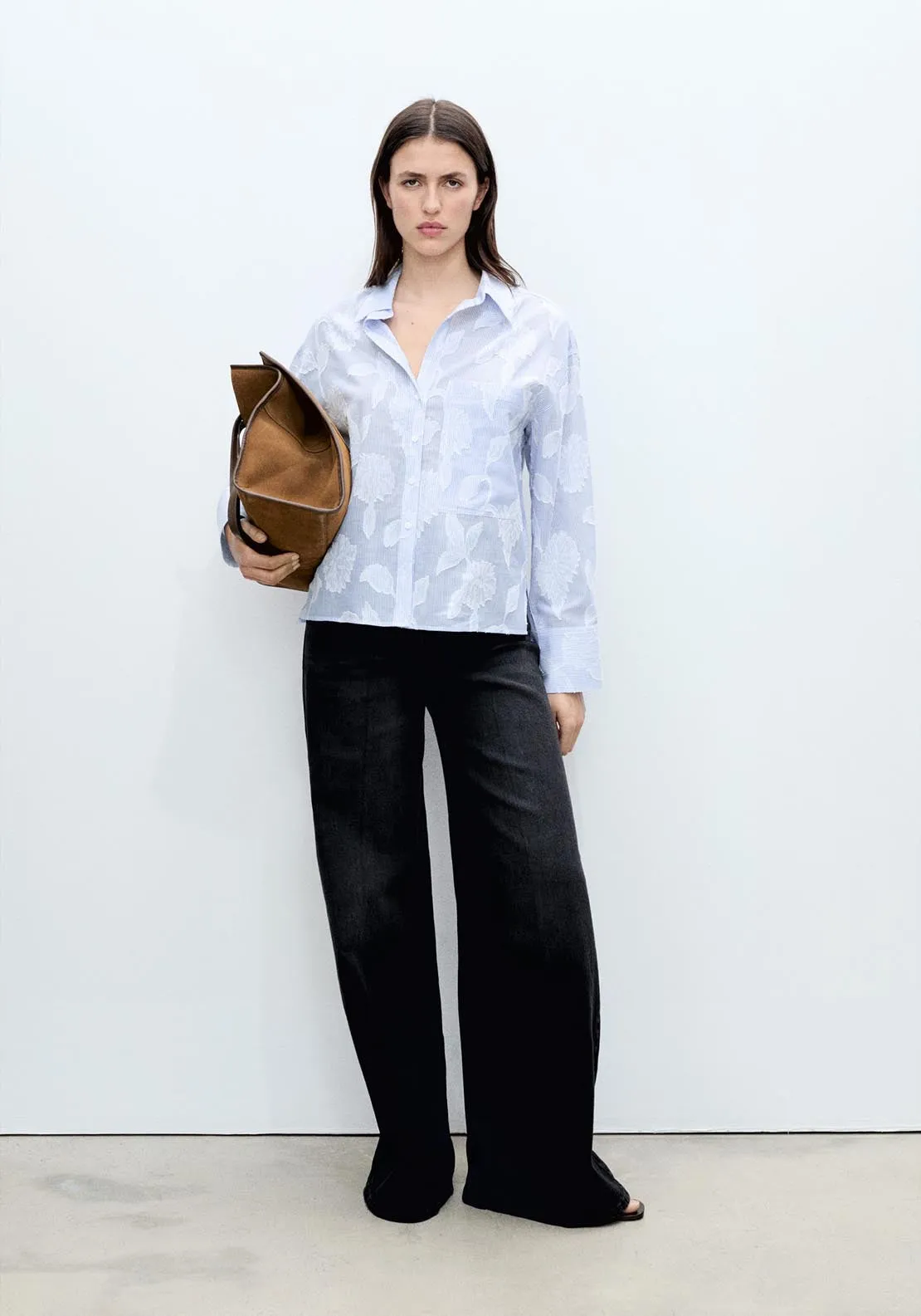 Floral Shirt - Light/pastel Blue