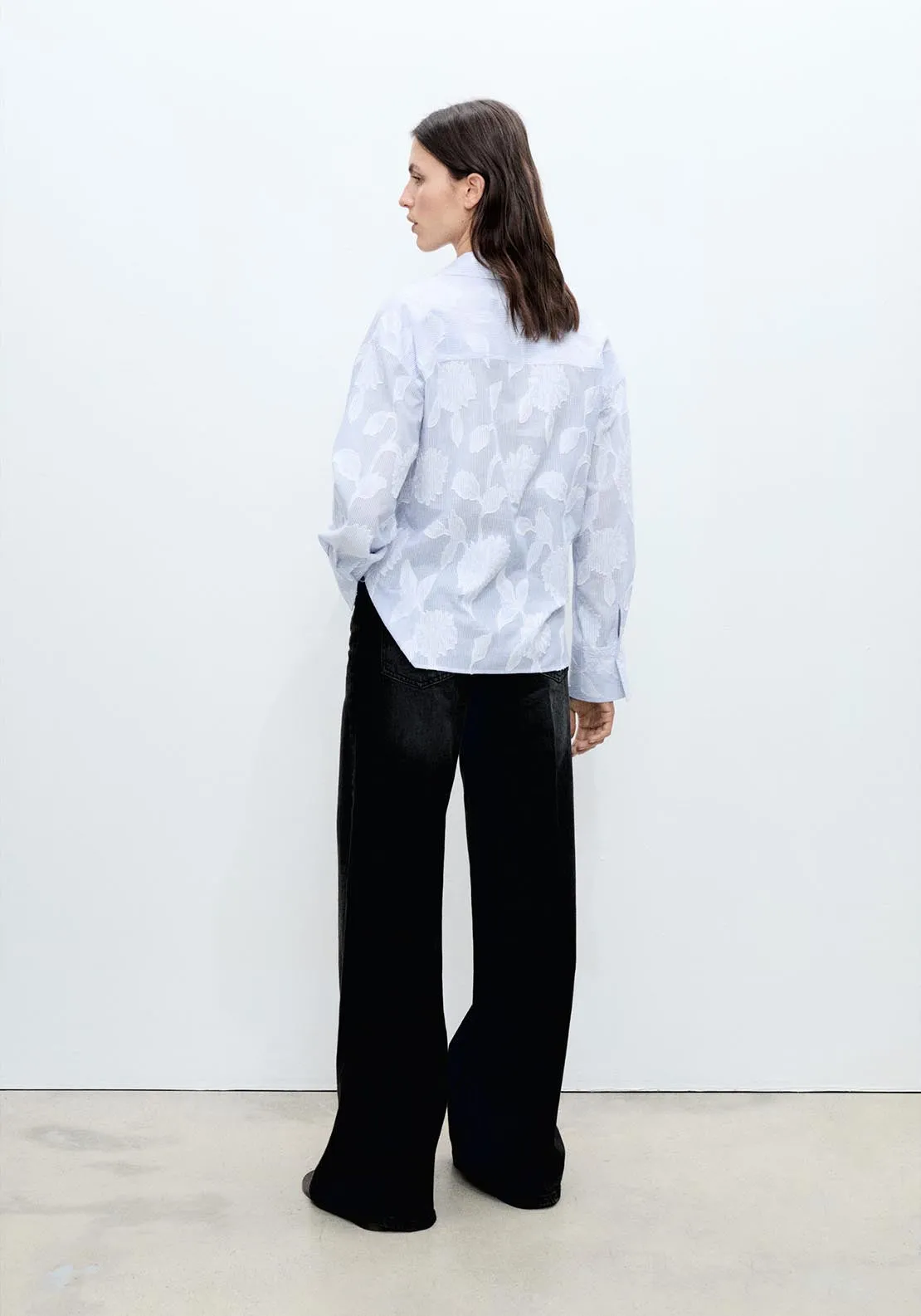 Floral Shirt - Light/pastel Blue