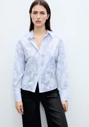 Floral Shirt - Light/pastel Blue