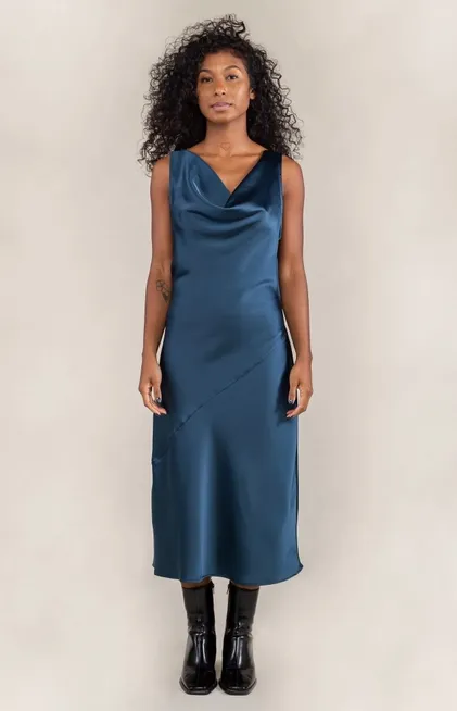 Fran Satin Bias Dress