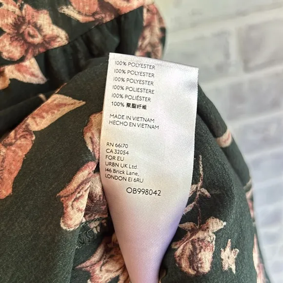Free People Feeling Groovy Maxi Dress Size XS Dark Green Floral Oversized Flowy