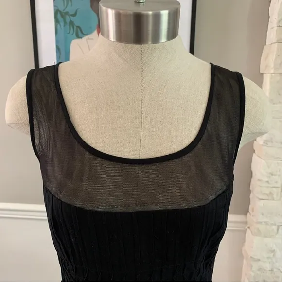 Free People Sheer Panel Black Dress Midi Maxi Whimsy Goth Witchy Size 2