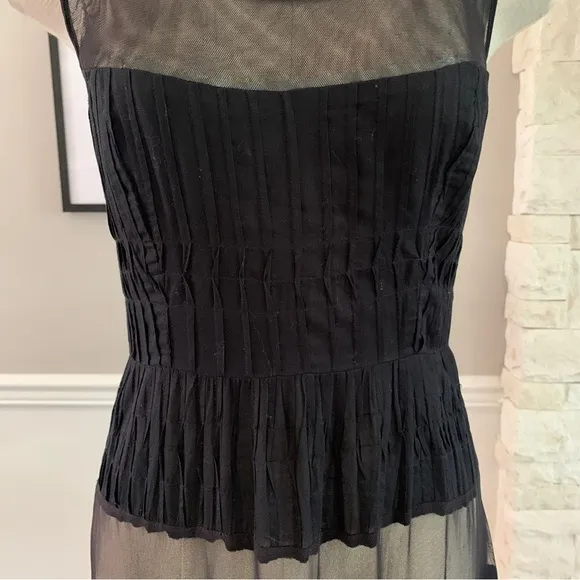 Free People Sheer Panel Black Dress Midi Maxi Whimsy Goth Witchy Size 2